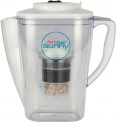 Produktbild von AcalaQuell Sunny® Kannen Wasserfilter in weiß, inkl. 1x Filterkartusche und 1x Mikroschwamm