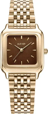 Zdjęcie produktu dla Zegarek damski BURKER Macy z bransoletą z ogniw - złoto-brązowy - 33 mm