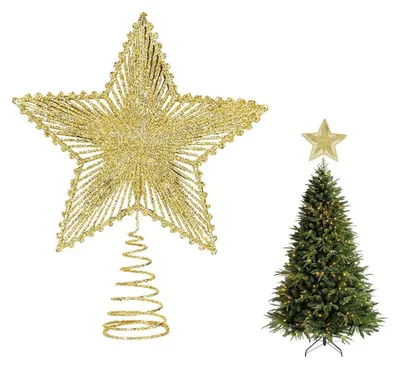 Immagine prodotto di Stella dorata per la cima dell'albero di Natale, 23 x 20 cm