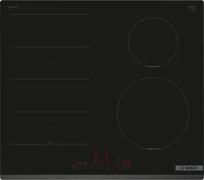 Image de Table à induction Bosch Serie 6 PIX631HC1E, 60 cm, 4 foyers, 7400 W, Zone flex, Noir