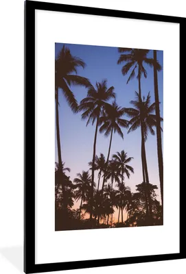 Produktbild von MuchoWow® Gerahmtes Poster Palme - Tropisch - Sommer - Himmel 60x90 cm - Poster mit Schwarzem Bilderrahmen Wandposter Rahmen Foto Bilder - Dekoration - Wandposter Wohnzimmer - Hochwertig