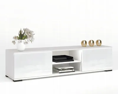 Produktbild von Fernsehschrank TV-Lowboard KING STEHEND Mit LED Weiß Matt/Weiß Hochglanz 140cm