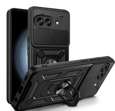 Produktbild von Outdoor Panzer Hülle für Google Pixel 10A Handyhülle mit Kameraschutz Ringhalter Cover Schwarz