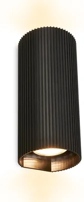 Immagine prodotto di Briloner Applique da parete up/downlight 8,5x20x8 cm attacco GU10 max. 9W struttura a scanalature nero - Lampada da parete soggiorno camera da letto corridoio