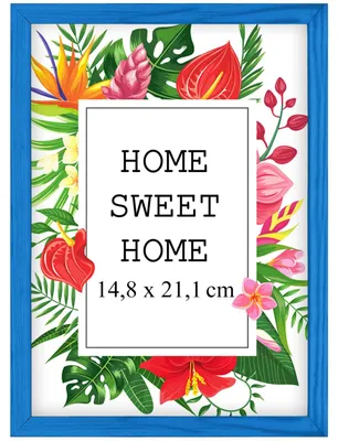 Produktbild von MG Design Blau Bilderrahmen A5 14,8 x 21,1 cm - Aus echtem Holz mit Acrylglas, zum Aufhängen & Aufstellen, für Fotos, Poster & Puzzle