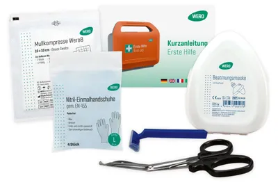 Produktbild von WERO Reanimations-Set für HLW mit Beatmungsmaske und Nitrilhandschuhen