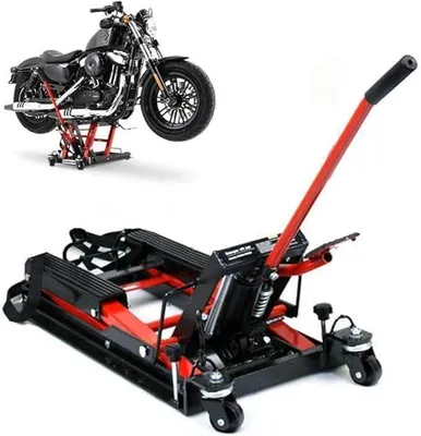 Produktbild von Hydraulischer Motorradheber 680 kg Belastbar Motorrad Heber Motorradhebebühne Montagebock Motorrad, Einstellbare 115-365 mm Montagebock Motorradlift, Motoständer in Garage & Außenbereichen