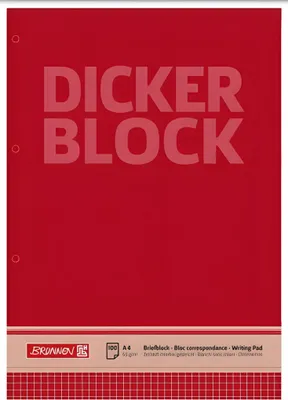 Produktbild von BRUNNEN Briefblock 60g kariert gelocht 100 Blatt 1052788