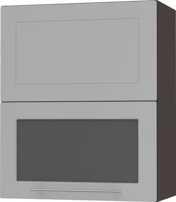 Produktbild von Küchenklapphängeschrank BARI 60cm Hochfaltklappe Glas Farbe wählbar BA-W8BS/60-AV RAL 7040 fenstergrau matt lava