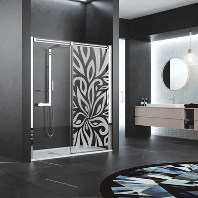 Produktbild von Sichtschutzfolie – Blumenmuster – Selbstklebende Fensterfolie für Fenster und Duschtüren – 150 x 55 cm