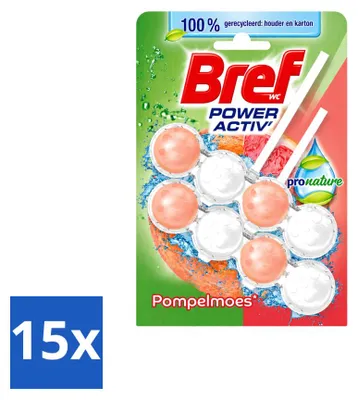 Produktbild von 15 x Bref Pronature Toiletblock Grapefruit 2 x 50 g - Vorteilspackung - 15 Stücke