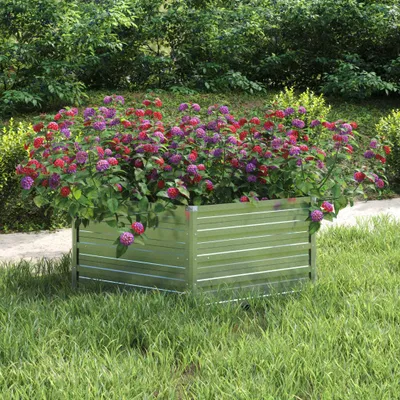 Produktbild von Garten-Hochbeet 129x45 cm Verzinkter Stahl Silber