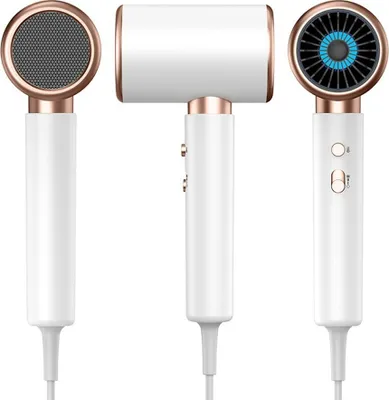 Produktbild von Haartrockner, 2000 W, professioneller Föhn, schnell trocknend, geräuscharm, mit warm/kaltem Knopf, 3 Geschwindigkeiten, Technologie negativer Ionen