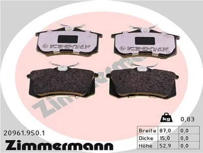 Produktbild von ZIMMERMANN Bremsbeläge Satz Hinten Bremsklötze für AUDI A4 Avant (8ED, B7) 20961.950.1