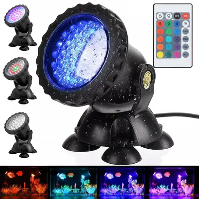 Produktbild von 1 Lampe LED RGB Aquarium Unterwasser Tauch Pool Lampe Garten Beleuchtung Teich Spotlight