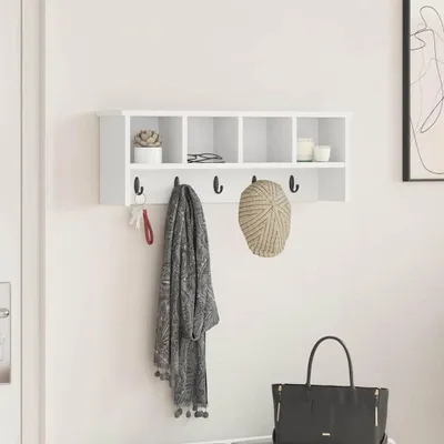 Obrázok produktu pre Maison Exclusive – Nástenný nočný stolík, biely, 75 x 16 x 26 cm, drevotrieska