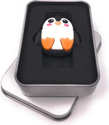 Produktbild von Onwomania Pinguin Flach Ründlich niedlich USB Stick in Alu Geschenkbox 8 GB USB 3.0