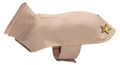 Obrázok produktu pre Kvalitný nepremokavý pláštenka pre psov, farba béžová, malá veľkosť 25 cm, nastaviteľná