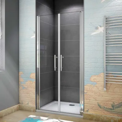 Produktbild von 80X195cm Nische Drehtür Duschtür Pendeltür Nano-Glas Duschwand Duschkabinen