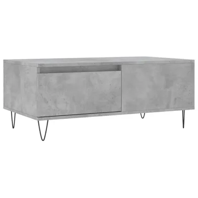 Image de vidaXL Table basse gris béton 90x50x36,5 cm Bois composite