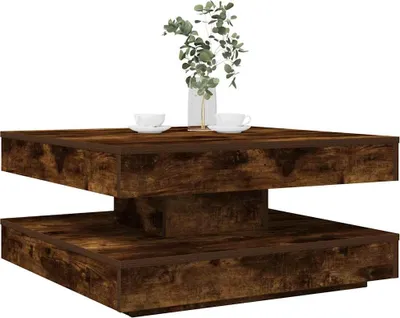 Obrázok produktu pre vidaXL Konferenčný stolík otočný o 360 stupňov, údený dub 70x70x34,5 cm