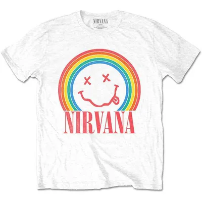 Produktbild von Nirvana Happy Face Rainbow White M T-Shirt