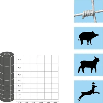 Produktbild von Weidezaun / Knotengeflecht Taurus superschwer, Rollenlänge: 50 m, Kantendrähte: ø 4 mm, Draht: ø 3 mm - Höhe: 100 cm