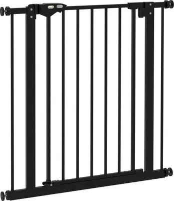 Produktbild von Türschutzgitter für Hunde, Absperrgitter, Schutzgitter für Haustiere, Metall, Kunststoff, 74-80 cm, Schwarz