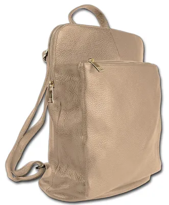 Produktbild von Rucksack taupe beige Leder groß 30x34x12cm Toscanto Damen D3ORTM103RN