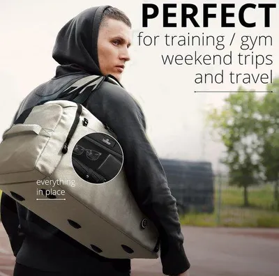 Produktbild von Famanu Sporttas 40L/60L mit Rucksackfunktion und Schuhfach - ideal für Fitness und Reisen