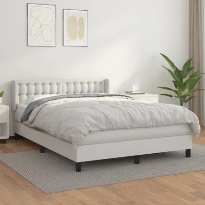 Produktbild von Maison Exclusive - Boxspringbett mit Matratze Weiß 140x200 cm Kunstleder