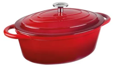 Produktbild von Ovale gusseiserne kasserolle 29 cm 3,5 l rot Lacor 71739