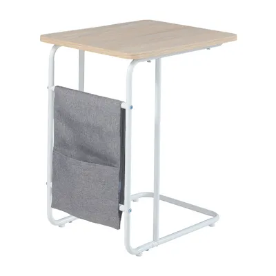 Image de Table pour ordinateur portable 'Dyrøy' 56x48x37cm blanc / chêne