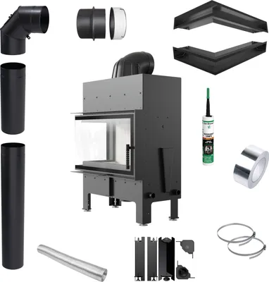Produktbild von Kamineinsatz KRATKI FLOKI M Linke Ecke 10 kW Montagesatz