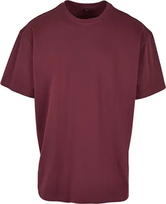 Immagine prodotto di Build Your Brand BY102 | T-shirt oversize pesante da uomo - Colore: Cherry - Taglia: S
