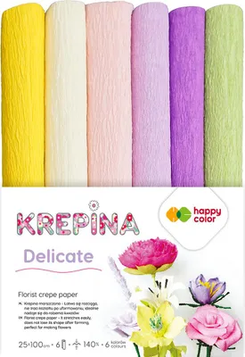 Produktbild von Krepina marszczona 25x100cm mix Delicate 6 rolek