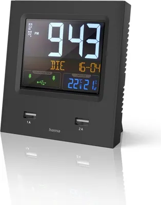 Produktbild von Hama Funkwecker Dual-USB, mit Ladefunktion