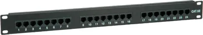Produktbild von VALUE Cat.5e (Class D) 19-Zoll-Patchpanel, 24P, ungeschirmt, schwarz