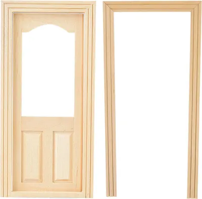 Produktbild von 1:12 Puppenhaus Miniaturmöbel, Märchenentür, Holzsimulation Exquisit für DIY -Dekoration