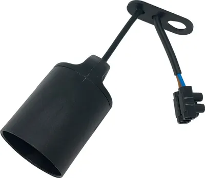 Produktbild von Baulampe E27 mit Kabel und schwarzem Verbindungsschlüssel