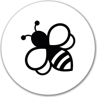 Produktbild von Huuraa Aufkleber Biene Silhouette 10cm rund Sticker Geschenkidee