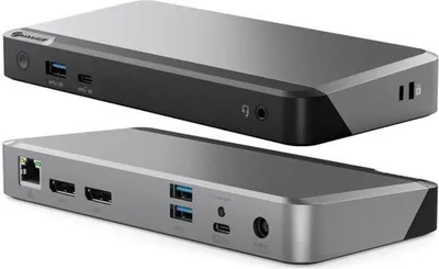 Produktbild von ALOGIC DUPRMX2-100, Kabelgebunden, USB 3.2 Gen 1 (3.1 Gen 1) Type-C, 135 W, 3,5 mm, 1000 Mbit/s, Grau, Schwarz