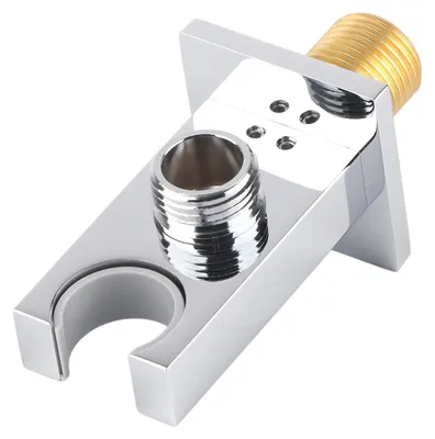 Produktbild von Duscharmatur-Ellenbogenhalterung - Messingkonstruktion - Wandmontage - Handbrausehalterung - Langlebig - Regendusche - Duschhalterung