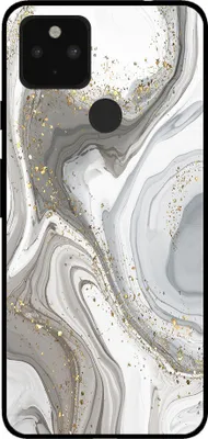 Immagine prodotto di Custodia per Google Pixel 5 con stampa in marmo - TPU Backcover Case Marble Design - Argento