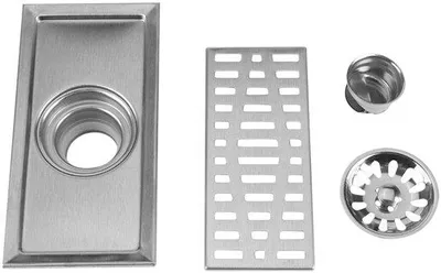 Produktbild von Badezimmertiefenfilter - Rechteckig - 20 x 10 cm - Roestfreier Stahl - Superschnelle Entwässerung