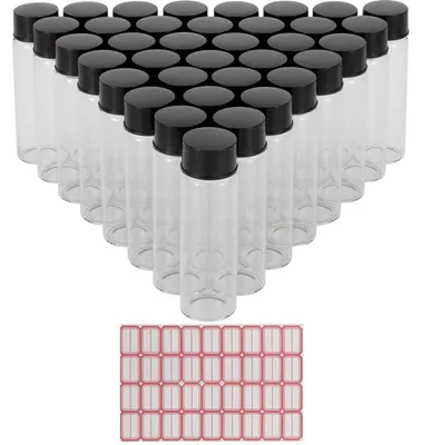 Image de Lot de 36 flacons en verre transparent de 15 ml avec bouchon à vis - idéal pour les liquides