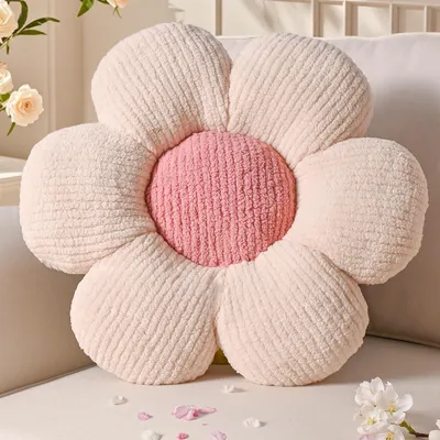Obrázok produktu pre Solidchoice – Dekoratívny plyšový vankúš s kvetinovým vzorom, 40 cm