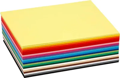 Image de Colortime Craft carton, 10.5x15 cm, couleurs assorties, 300 noir. Feuilles