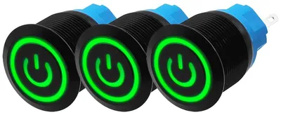 Produktbild von ProRide Drucktaster ON/OFF 22 mm, 220 V, wasserdicht, 3 Stück