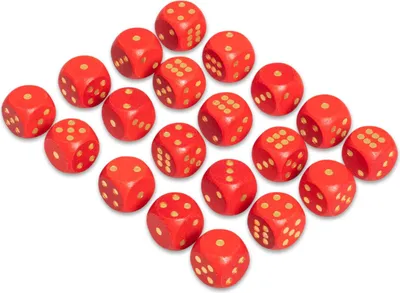 Produktbild von Betzold Augenwürfel Sets, Farbe: rot, Box zur Aufbewahrung: Nein, Größe: 20 mm, Setgröße: 20 Stück